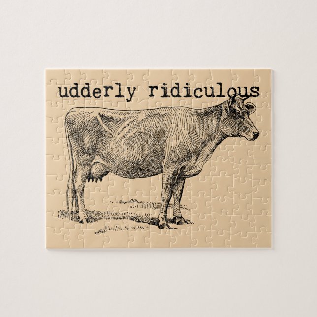 Udderly Ridiculous Punny Cow (Horizontal)