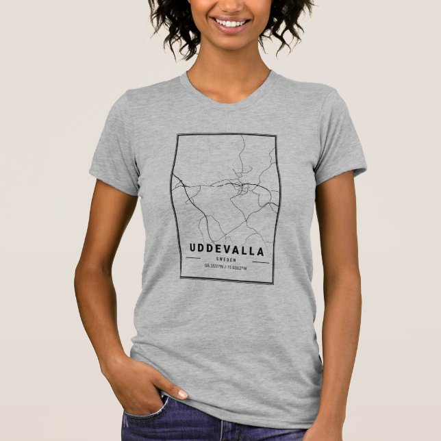 Uddevalla Schweden Stadtkarte | Minimalistische Ku T-Shirt (Vorderseite)