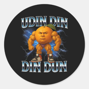 Udin Din Dun Funny Italienisch Brainrot Meme Bodyb Runder Aufkleber
