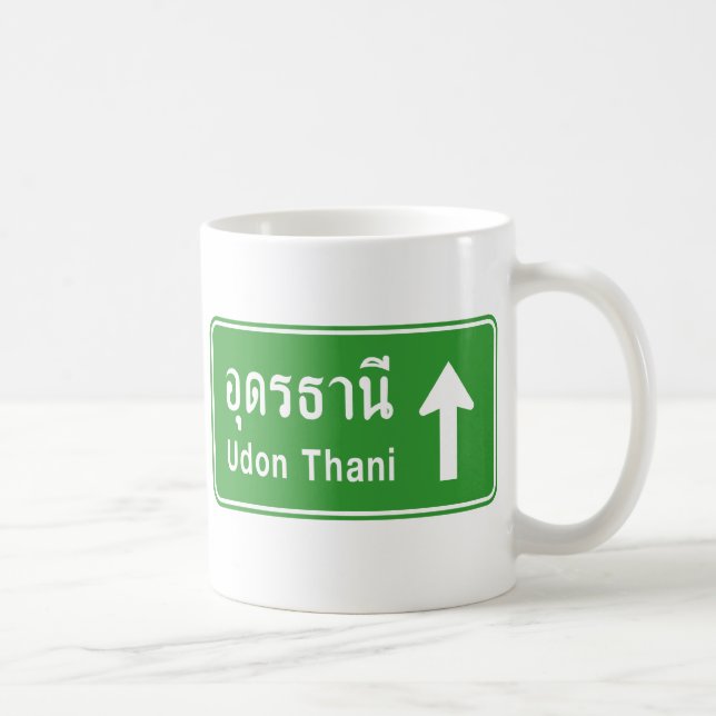 Udon Thani Ahead ⚠ Verkehrszeichen der thailändisc Kaffeetasse (Rechts)