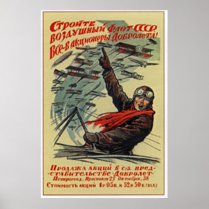 UdSSR ~ Aufbau der Luftflotte "Dobrolyot" 1923 Poster