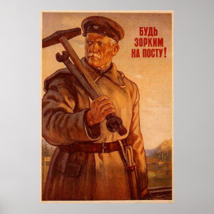 UdSSR CCCP Kalter Krieg Sowjetunion Gewerkschaft P Poster