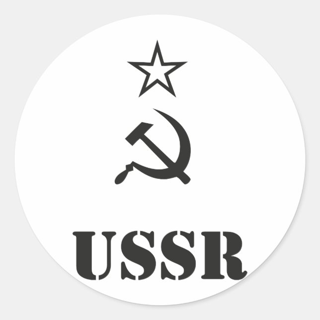 UdSSR / CCCP / URSS Runder Aufkleber (Vorderseite)