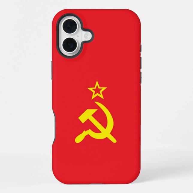 UdSSR-Flagge iPhone 16 Plus Hülle (Rückseite)