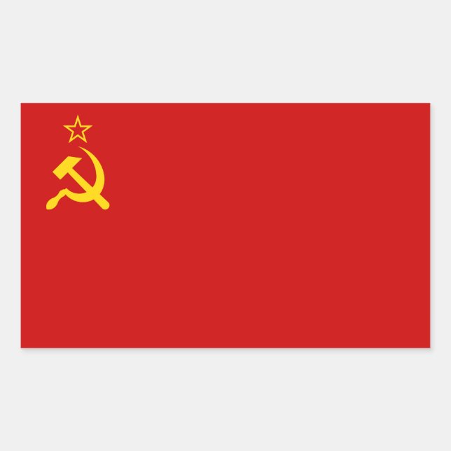 UdSSR-Gewerkschaft Flagge Kommunistische Sichel un Rechteckiger Aufkleber (Vorderseite)