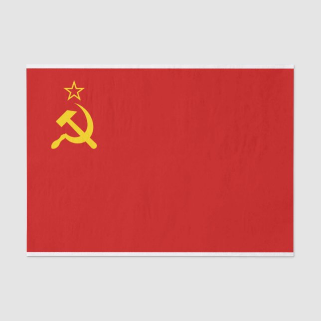 UdSSR-Gewerkschaft Flagge Kommunistische Sichel un Seidenpapier (Vorderseite)