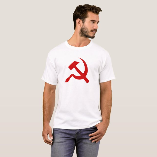 UdSSR-Gewerkschaft Flagge Kommunistische Sichel un T-Shirt (Vorne ganz)