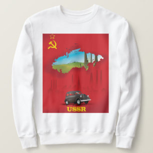 UdSSR Illustrierte Landkarte Poster Sweatshirt