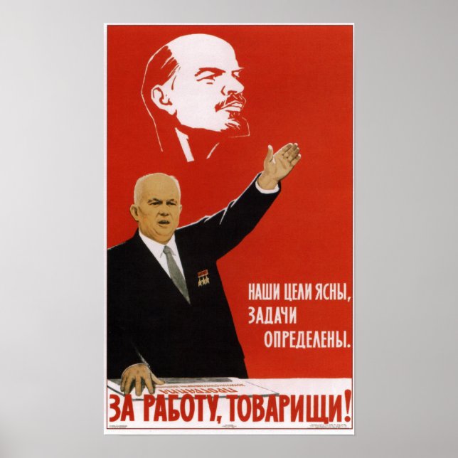 UdSSR-Propaganda Nikita Chruschtschow 1962 Poster (Vorne)
