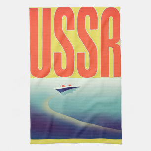 UdSSR sowjetisches Reiseplakat Geschirrtuch