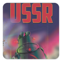 UdSSR Sowjetrussland Cartoon-Reiseplakat-Kunst.
