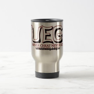 ueg liegen nie Sloganreise-Tasse Reisebecher