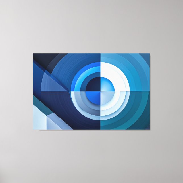 uego de Formas - Arte Abstracto en Azul  Leinwanddruck (Vorderseite)