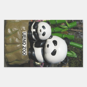 Ueno Zoo Panda Sign Rechteckiger Aufkleber