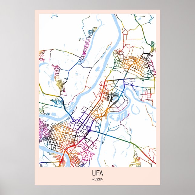 Ufa Russia City Map Poster (Vorne)