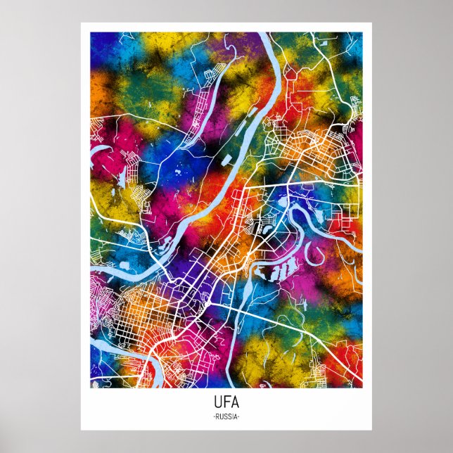 Ufa Russia City Map Poster (Vorne)