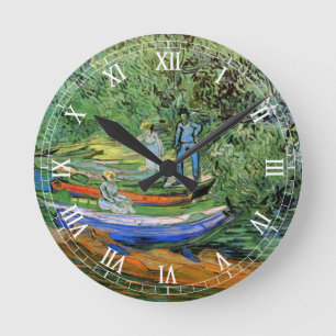 Ufer der Oise bei Auvers von Vincent van Gogh Runde Wanduhr