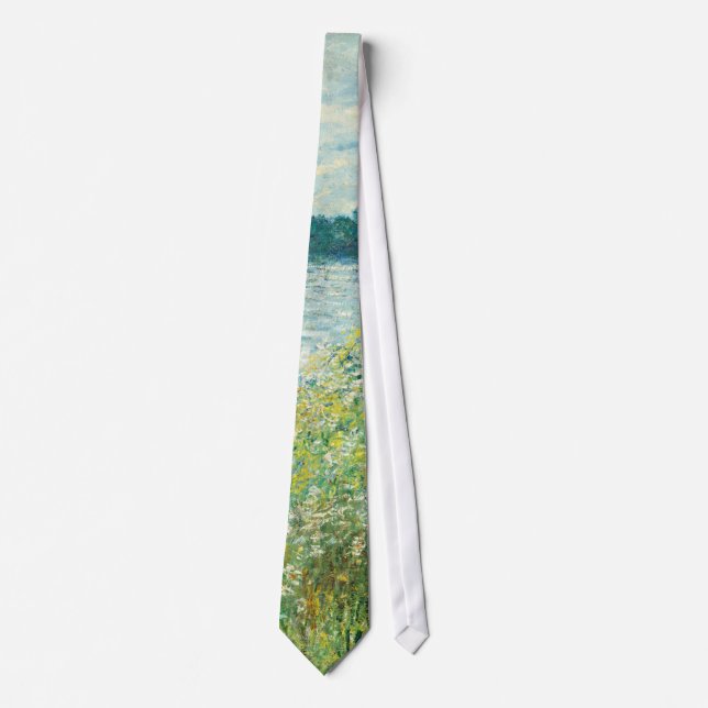 Ufer der Seine durch Monet Krawatte (Vorderseite)