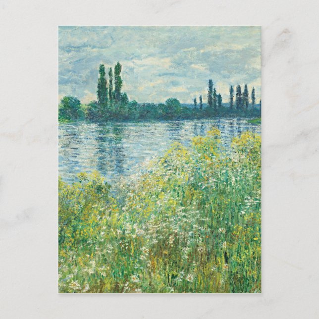 Ufer der Seine durch Monet Postkarte (Vorderseite)