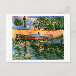Ufer der Seine mit Booten Van Gogh Fine Art Postkarte