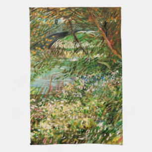 Ufer der Seine, Pont de Clichy von Vincent van Gog Geschirrtuch