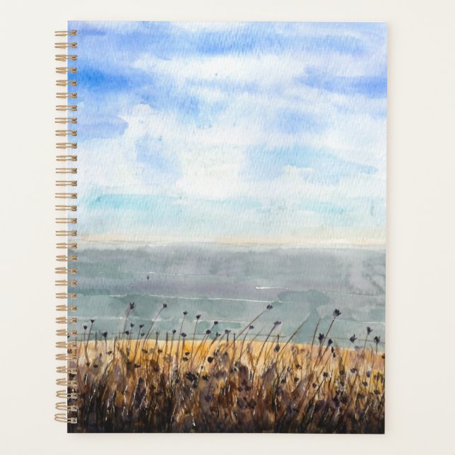 Ufer von Brighton Aquarell handbemalt Planer (Vorderseite)