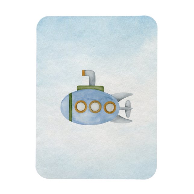 Uferfarbe Nautisches blaues U-Boot Magnet (Vertikal)