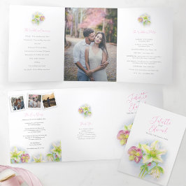 Uferfarben - Hellebore Blume Hochzeit Fotos Dreifach-gefaltete Programmkarte