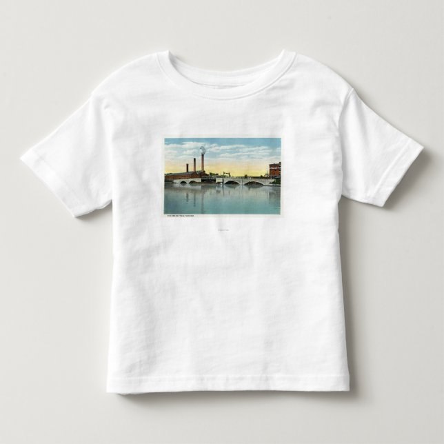 Ufergegend-Ansicht der Kongress-Straßen-Brücke Kleinkind T-shirt (Vorderseite)