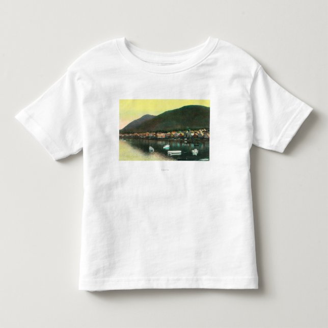 Ufergegend-Ansicht des Inders TownSitka, AK Kleinkind T-shirt (Vorderseite)