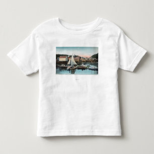 Ufergegend-Ansicht des sich hin- und herbewegenden Kleinkind T-shirt