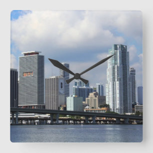 Ufergegendansicht von Miami Quadratische Wanduhr