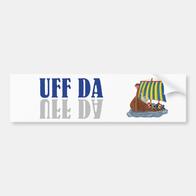 UFF DA lustiger Skandinavier Viking Autoaufkleber (Vorne)
