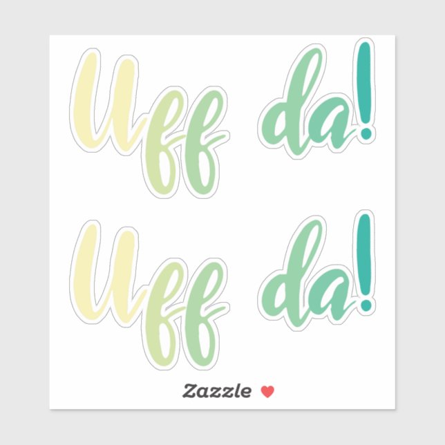 Uff Da! Norwegisch, Minnesota Aufkleber (Blatt)