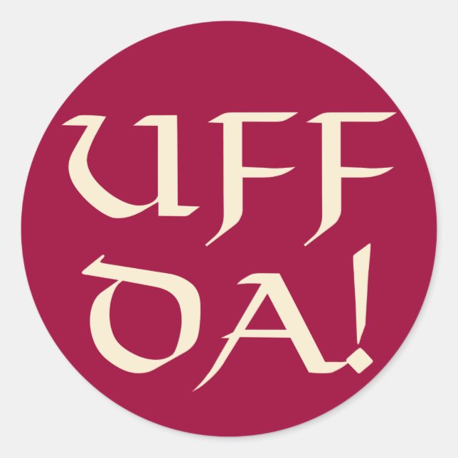 Uff Da! Runder Aufkleber (Vorderseite)