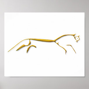 Uffington-Pferd Goldposter Poster