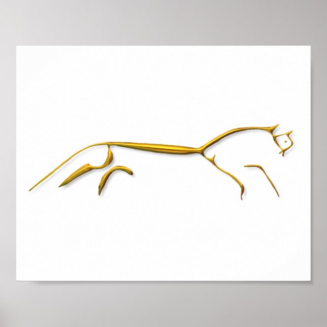 Uffington-Pferd Goldposter Poster (Vorne)