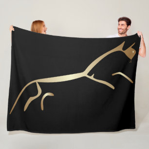 Uffington White Horse Geoglyphen Gold Horse Fleecedecke