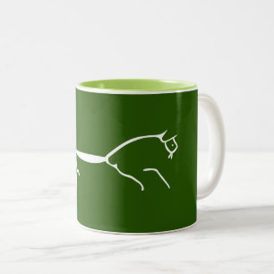 Uffington White Pferd uraltes Geoglyph-Symbol engl Zweifarbige Tasse