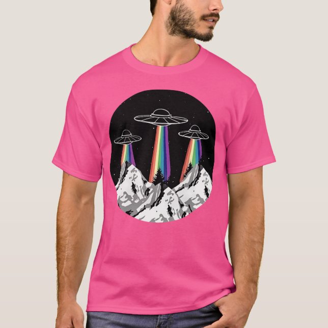 Ufo Abduction Flying Saucer Graphic T-Shirt (Vorderseite)