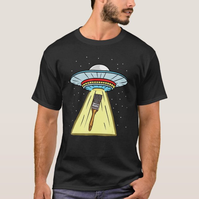 Ufo Abduction Paint Brush Painter T-Shirt (Vorderseite)