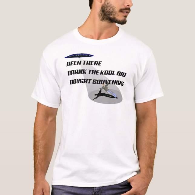 UFO-Abduktion auf weißer T T-Shirt (Vorderseite)