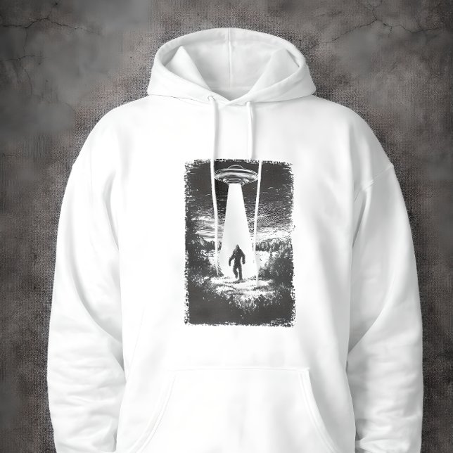 UFO Alien Abduction Beam Silhouette Sci-Fi Mystery Hoodie (Von Creator hochgeladen)
