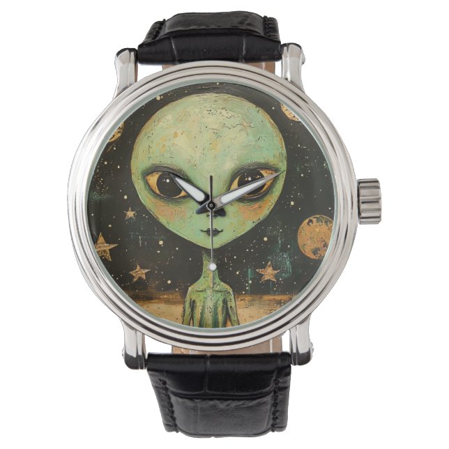 UFO-Alien Armbanduhr (Vorderseite)
