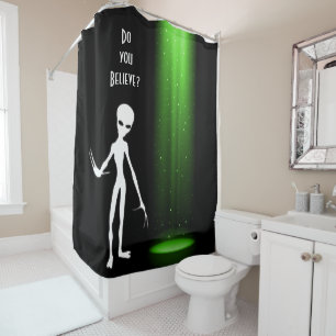 UFO Alien Entführung 👽 Glauben Sie? Duschvorhang