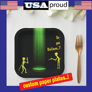 UFO Alien Entführung 👽 Glauben Sie? Pappteller