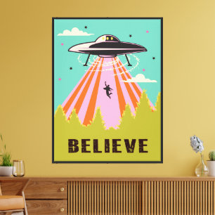 UFO Alien Entführung Retro Mod Pop Art Leinwanddruck