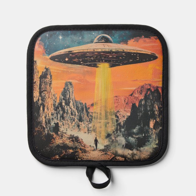 UFO Alien Entführung Topflappen (Vorderseite)