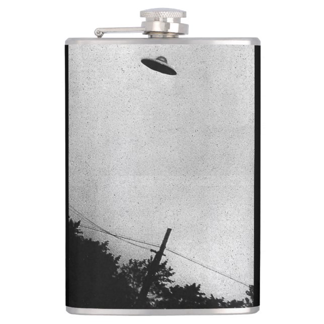 UFO Alien Extraterrestriale Raumsonde Top Geheimni Flachmann (Vorderseite)