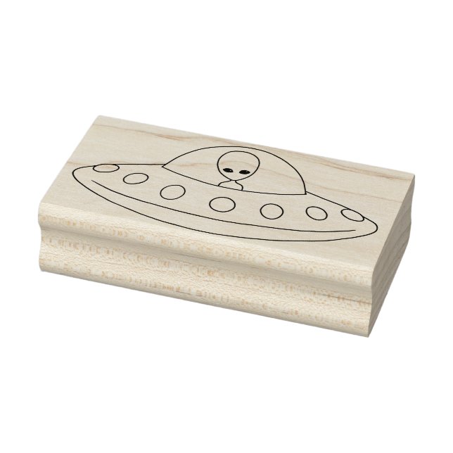 UFO Alien Flying Saucer Rubber Briefmarke Gummistempel (Stempel)